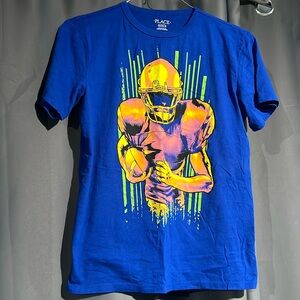 Boys Children’s Place blue Football Neon T-shirt sports shirt size  XXL 16